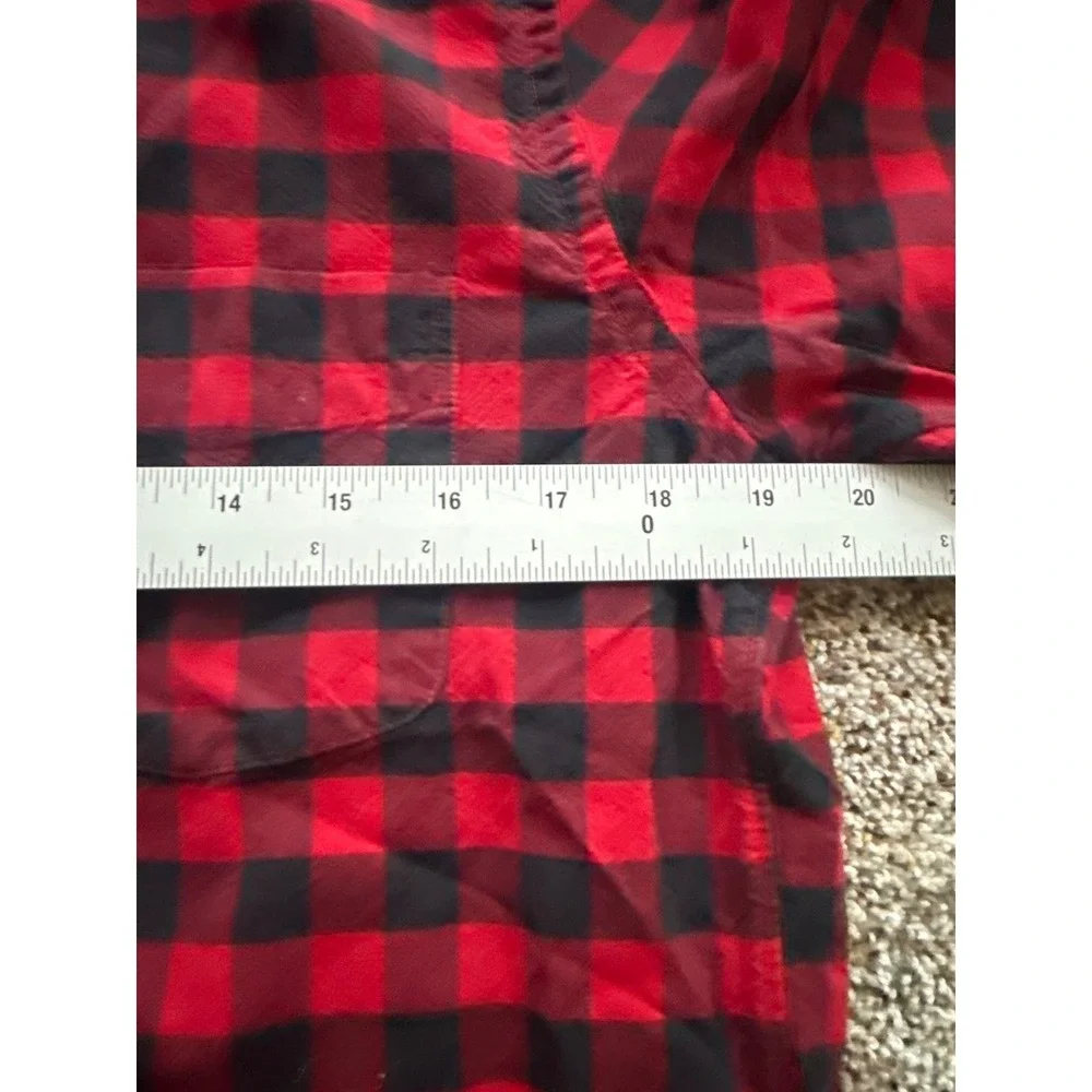 J Crew Oxford Plaid Button Down Shirt Men's Medium Red Black‎ Long Sleeve Casual